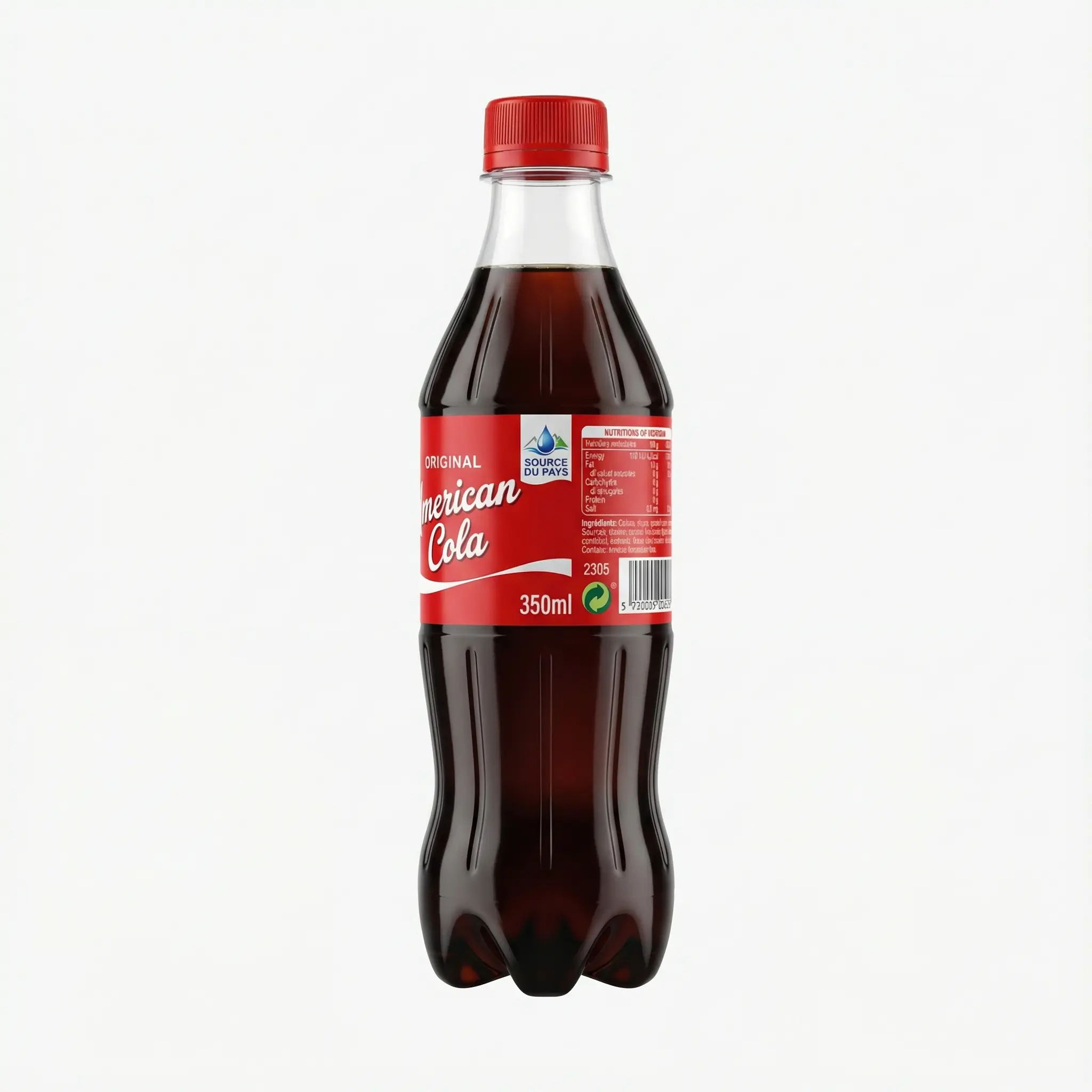 soda cola en bouteille plastique vue laterale cameroun